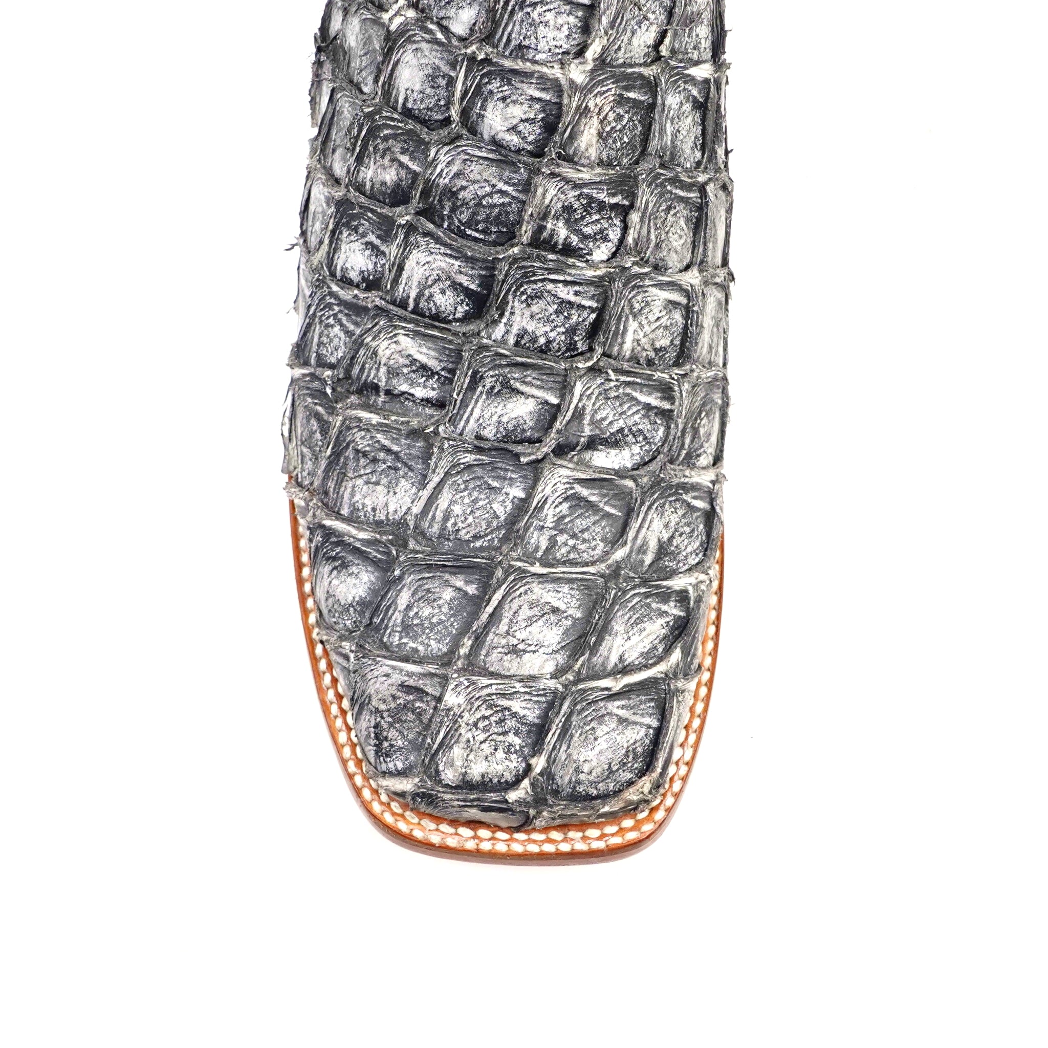 Butch Pirarucu Fish Boots - Newspaper - Square Toe