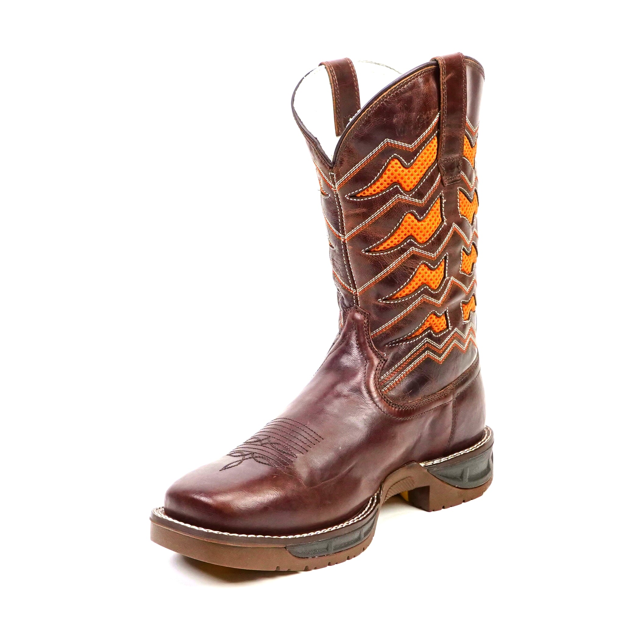 Texas Country - Orange & Brown Work Boots - Soft Toe (TC009)