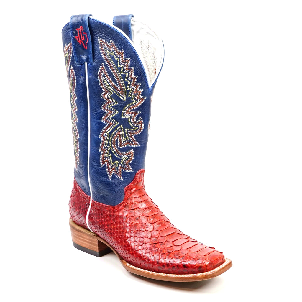 Botas Braxton Python - Rubí - Punta Cuadrada