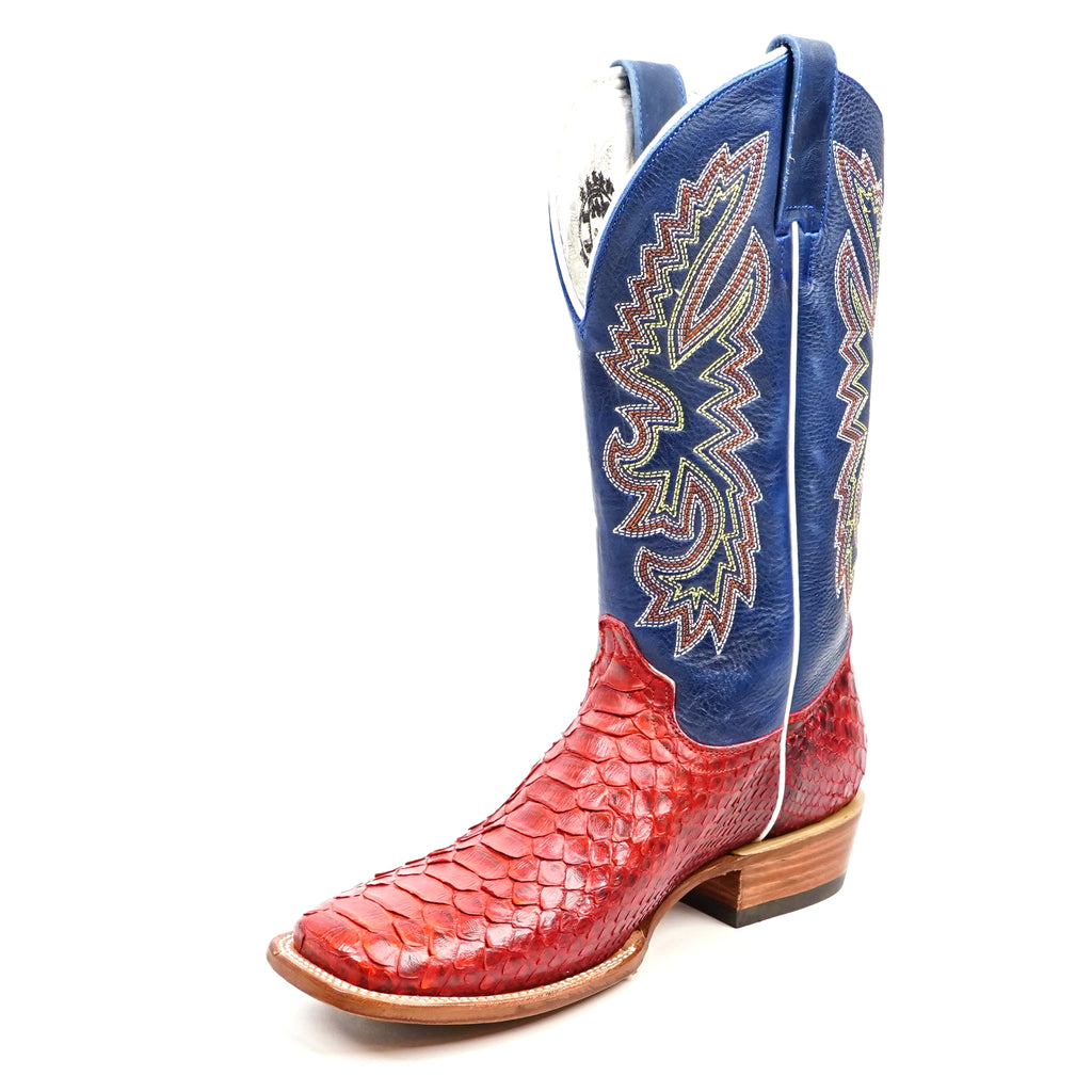 Botas Braxton Python - Rubí - Punta Cuadrada