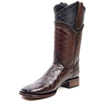 James Alligator Belly Boots - Brown - Square Toe