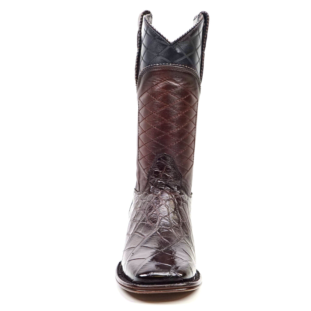 James Alligator Belly Boots - Brown - Square Toe
