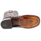 James Alligator Belly Boots - Brown - Square Toe