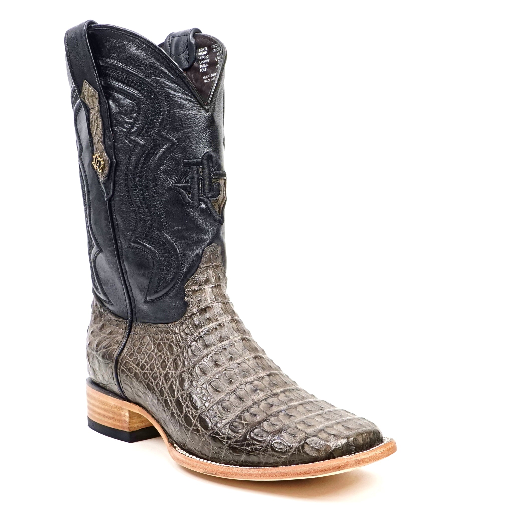 Rhodes Caiman Hornback Boots - Serpentine - Square Toe (LM10