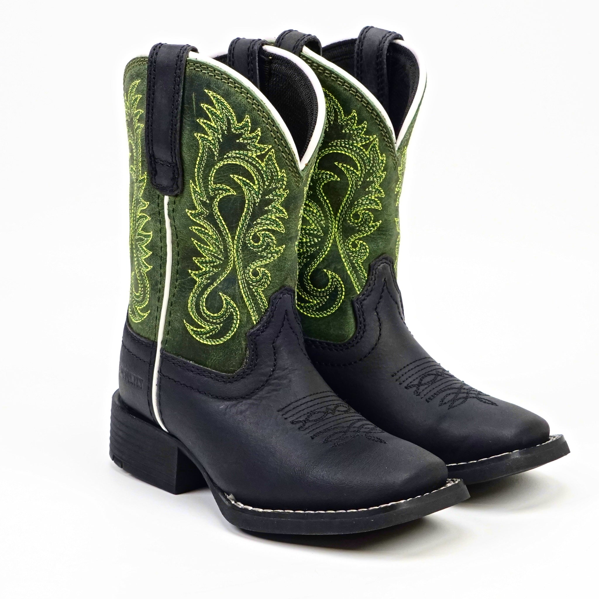 Kids Cowboy Boots - Black - Square Toe (TCK008)