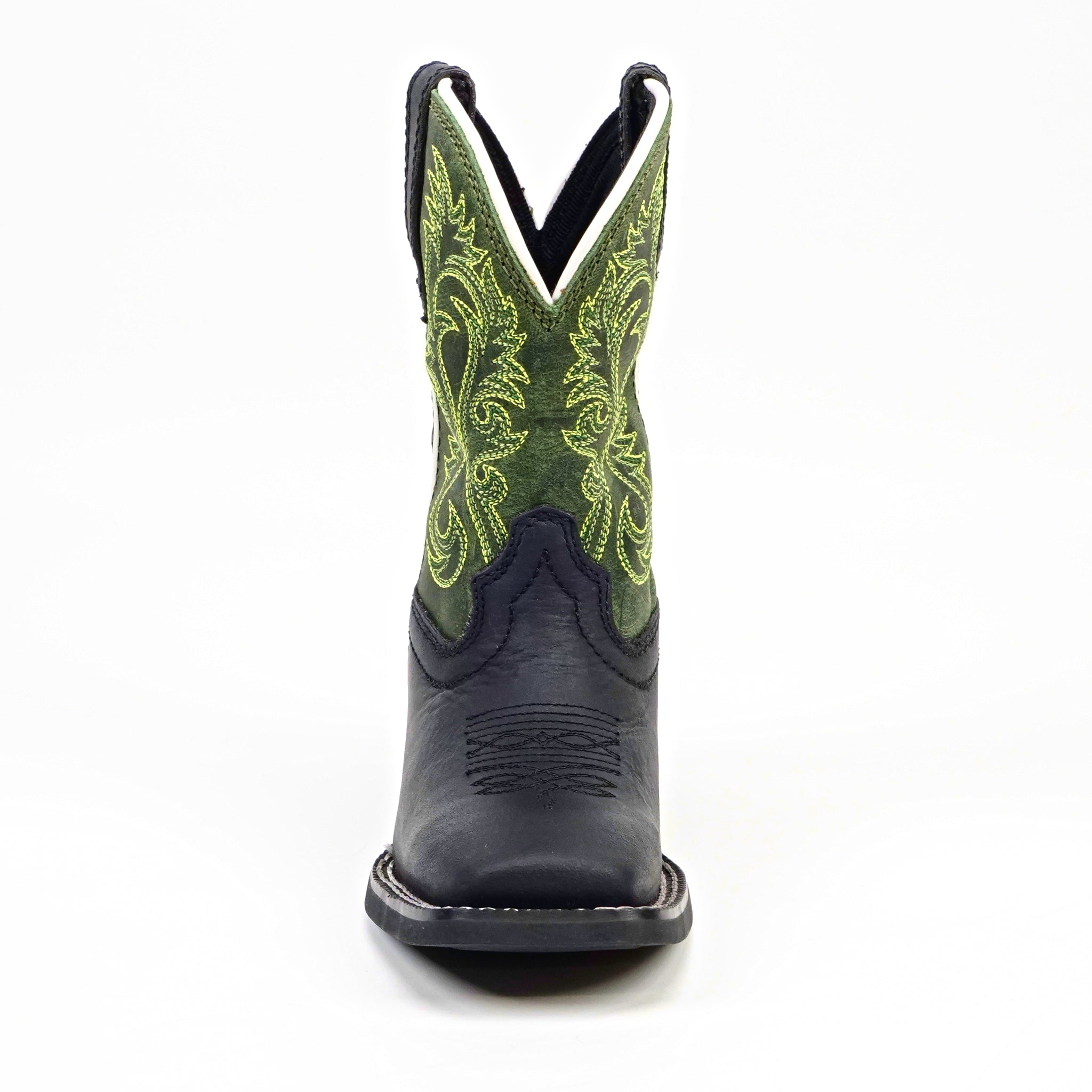 Kids Cowboy Boots - Black - Square Toe (TCK008)