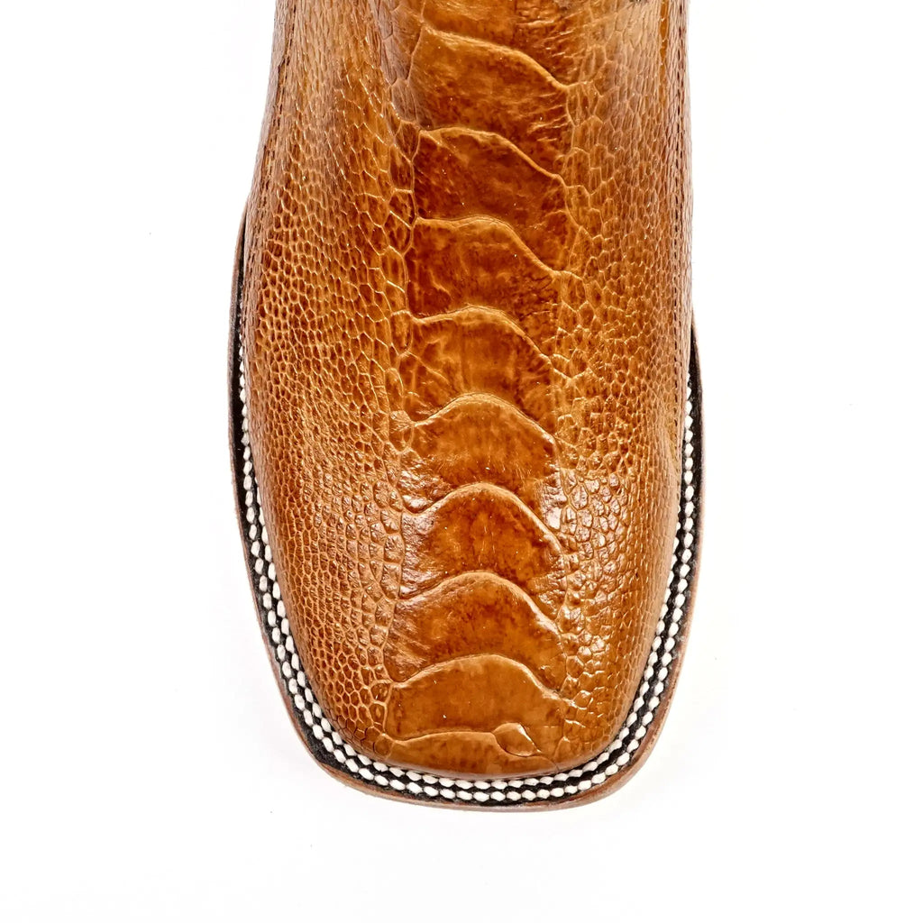 Austin Ostrich Leg Boots - Maple - Square Toe (PA501) - Gomez Western Wear