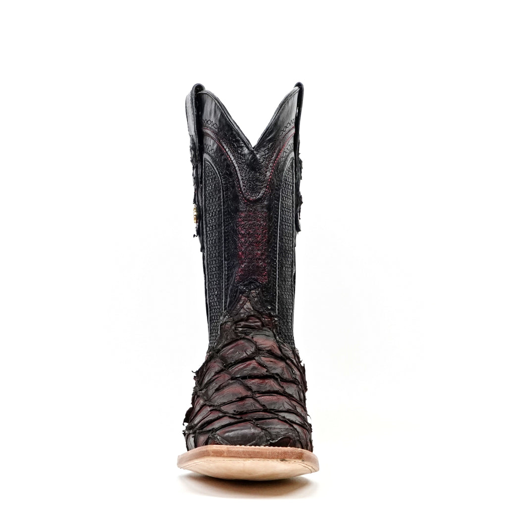 Connor Pirarucu Fish Boots - Red - Square Toe (PZ60)