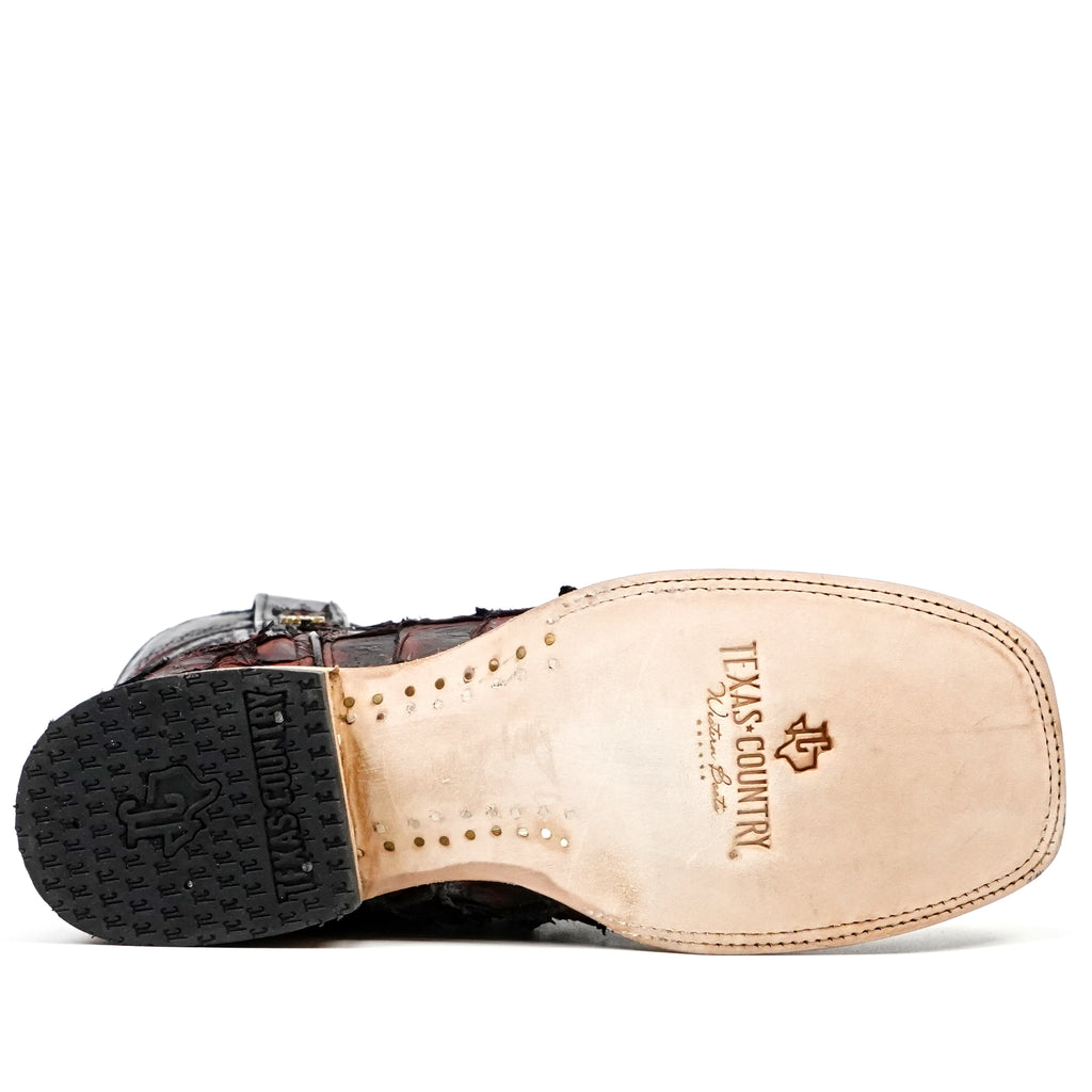 Connor Pirarucu Fish Boots - Red - Square Toe (PZ60)