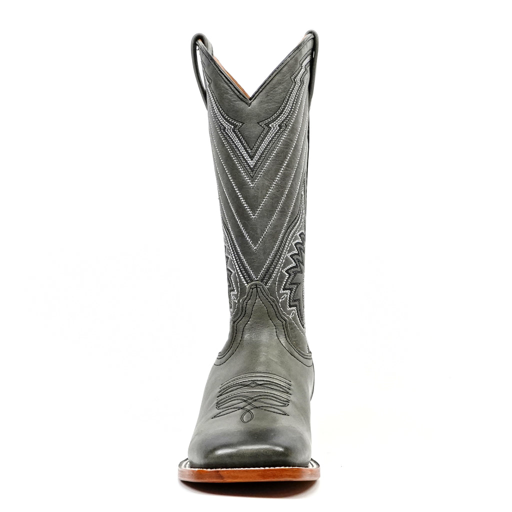 Clark Steel Gray Leather Boots - Square Toe (E961)