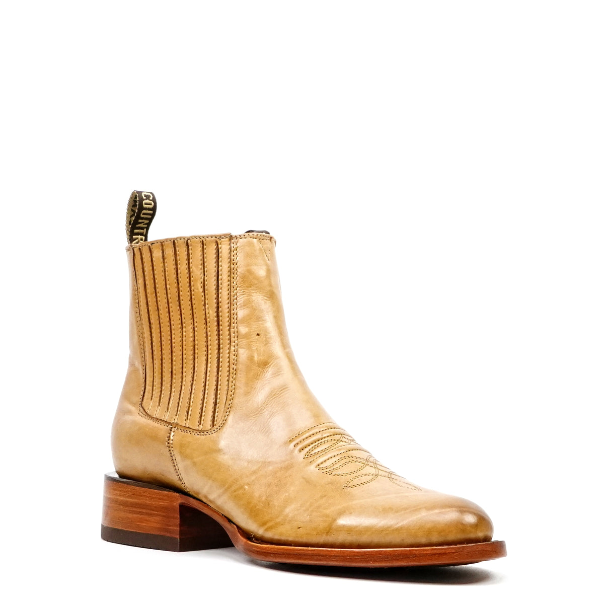 Clayton Gold Ankle Boots - Roper Toe (E964)