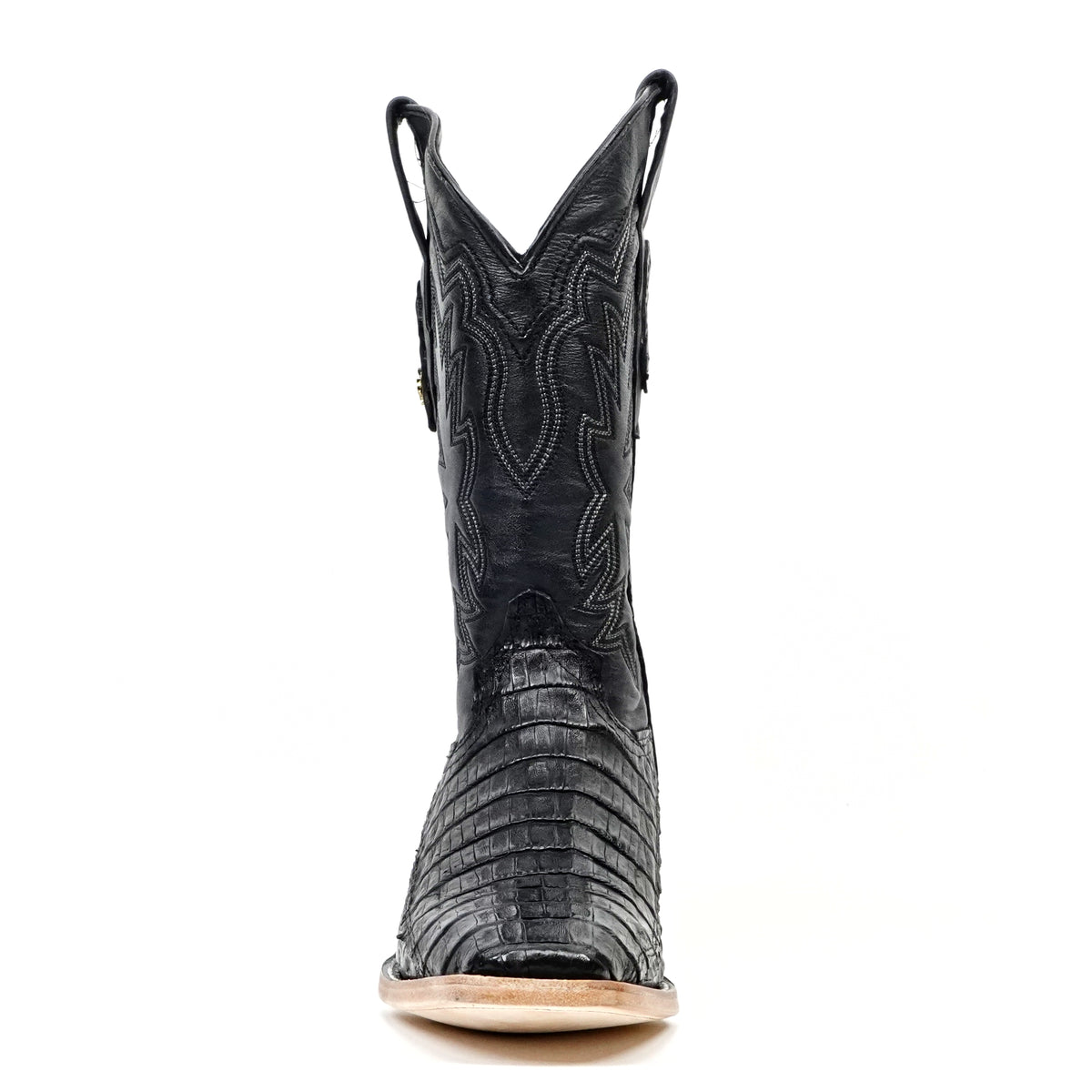 Rhodes Caiman Belly Boots - Black - Cutter Toe (LM26)