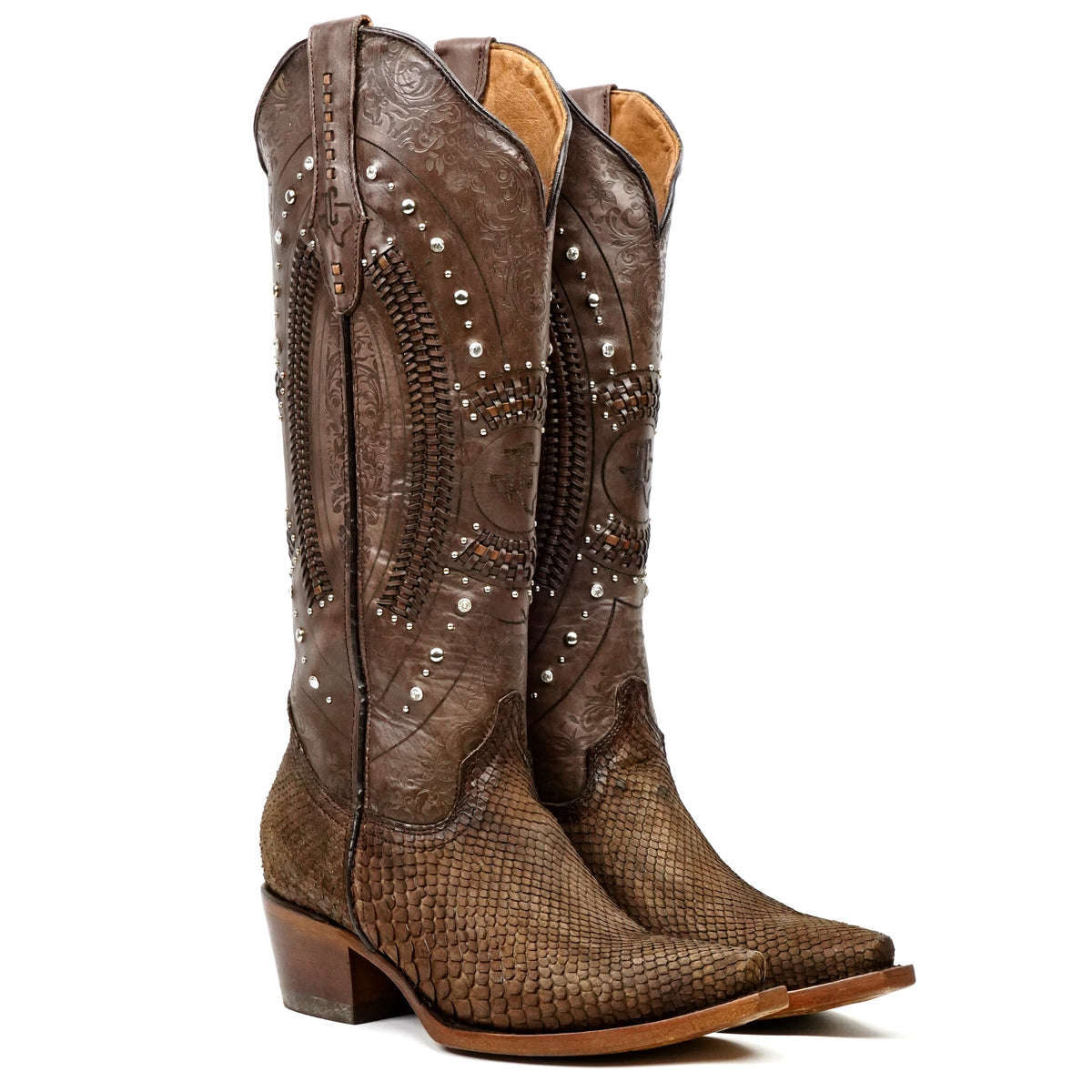 Botas vaqueras Tamarindo Pitón - Caña alta - Punta fina (E31)