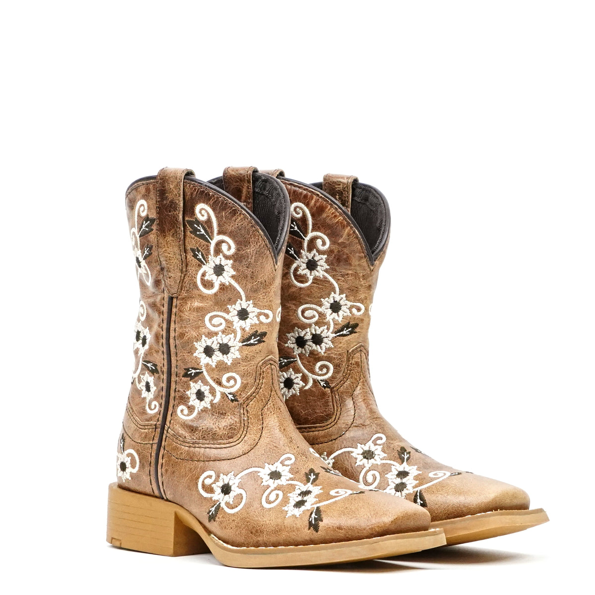 Kids Cowboy Boots - Brown - Square Toe (TCK018)
