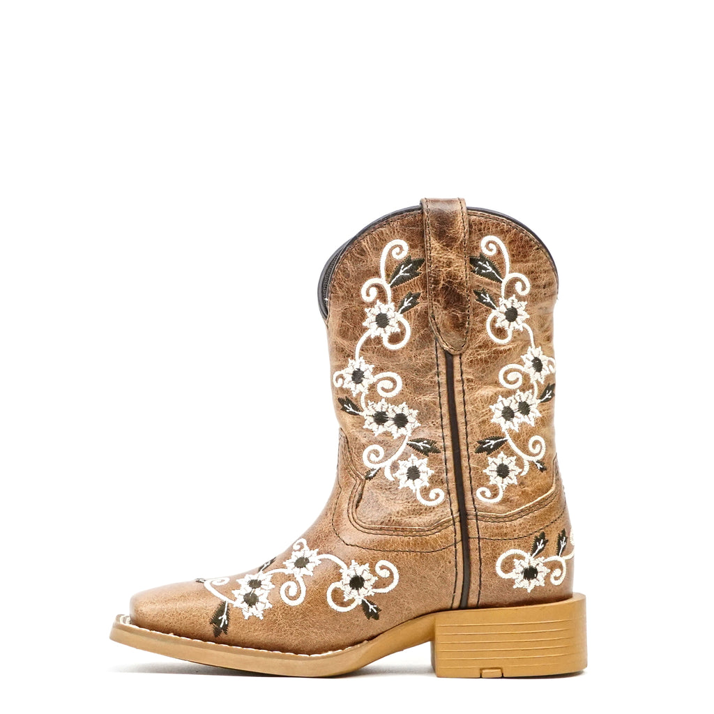 Kids Cowboy Boots - Brown - Square Toe (TCK018)