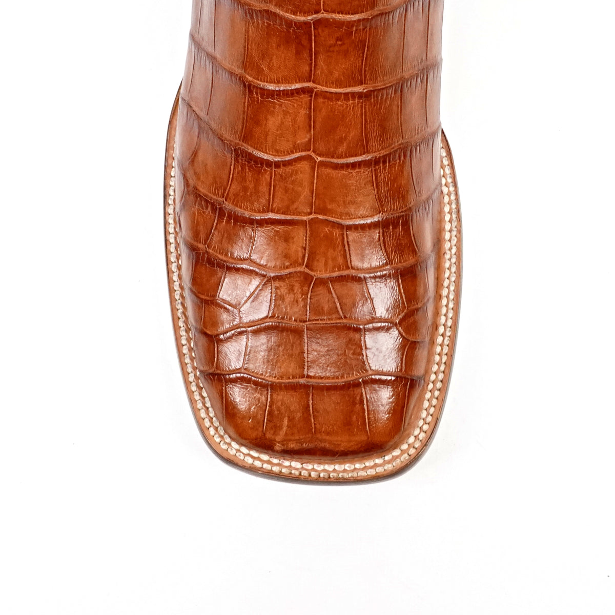James Alligator Belly Boots - Cognac - Square Toe (LG10)