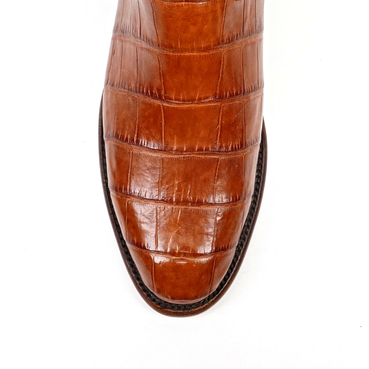 James Alligator Belly Boots - Cognac - Roper Toe