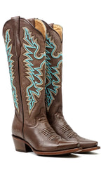 Botas de caña alta Natasha Brown - Punta estrecha (E859)