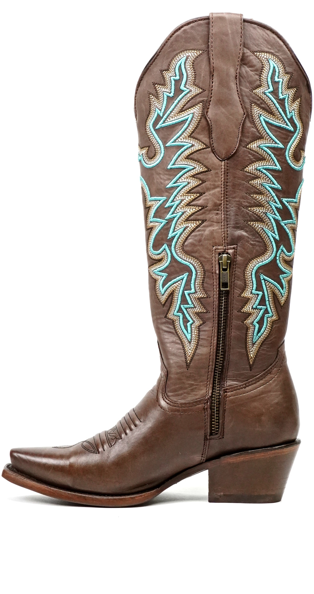 Botas de caña alta Natasha Brown - Punta estrecha (E859)