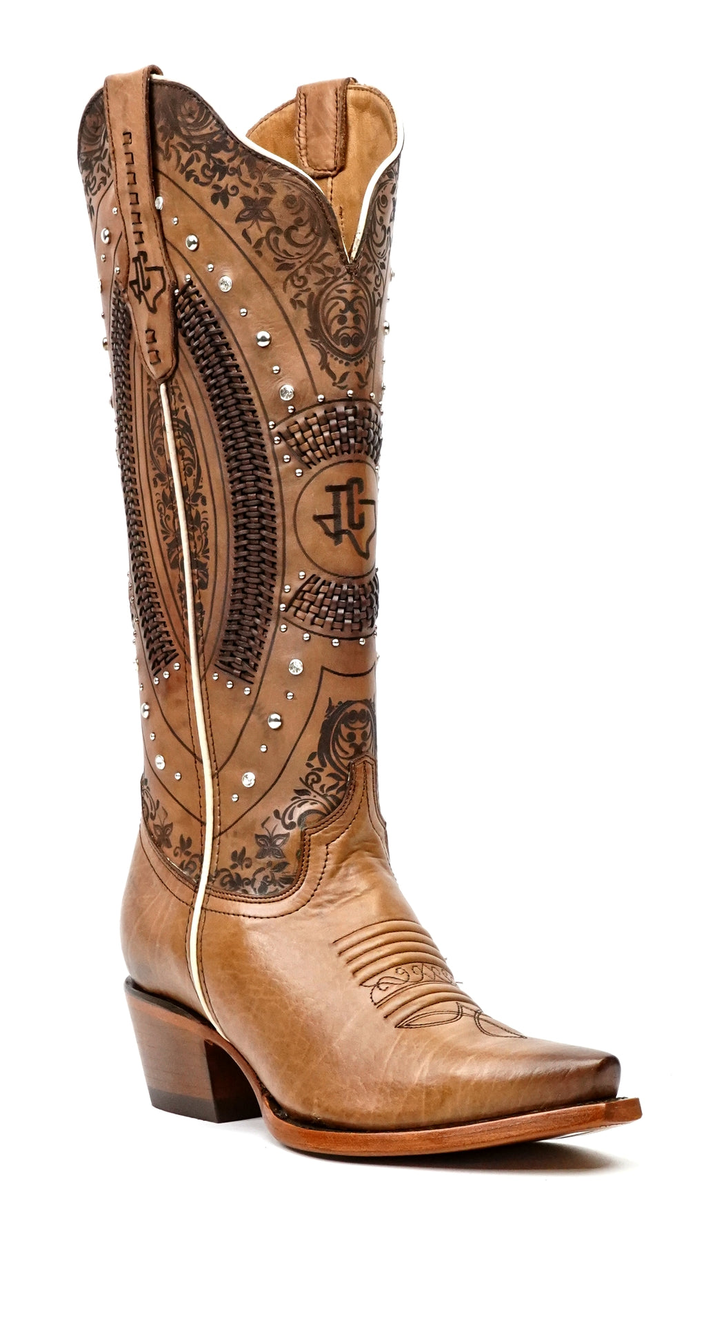 Bota Vaquera Alta Priscila Cleyton Tobacco - Punta Fina (E871)