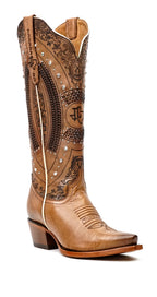 Bota Vaquera Alta Priscila Cleyton Tobacco - Punta Fina (E871)