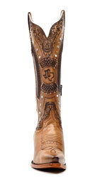Bota Vaquera Alta Priscila Cleyton Tobacco - Punta Fina (E871)