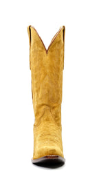 Miranda Suede Oro Suela de Cuero - Caña Media - Punta Fina