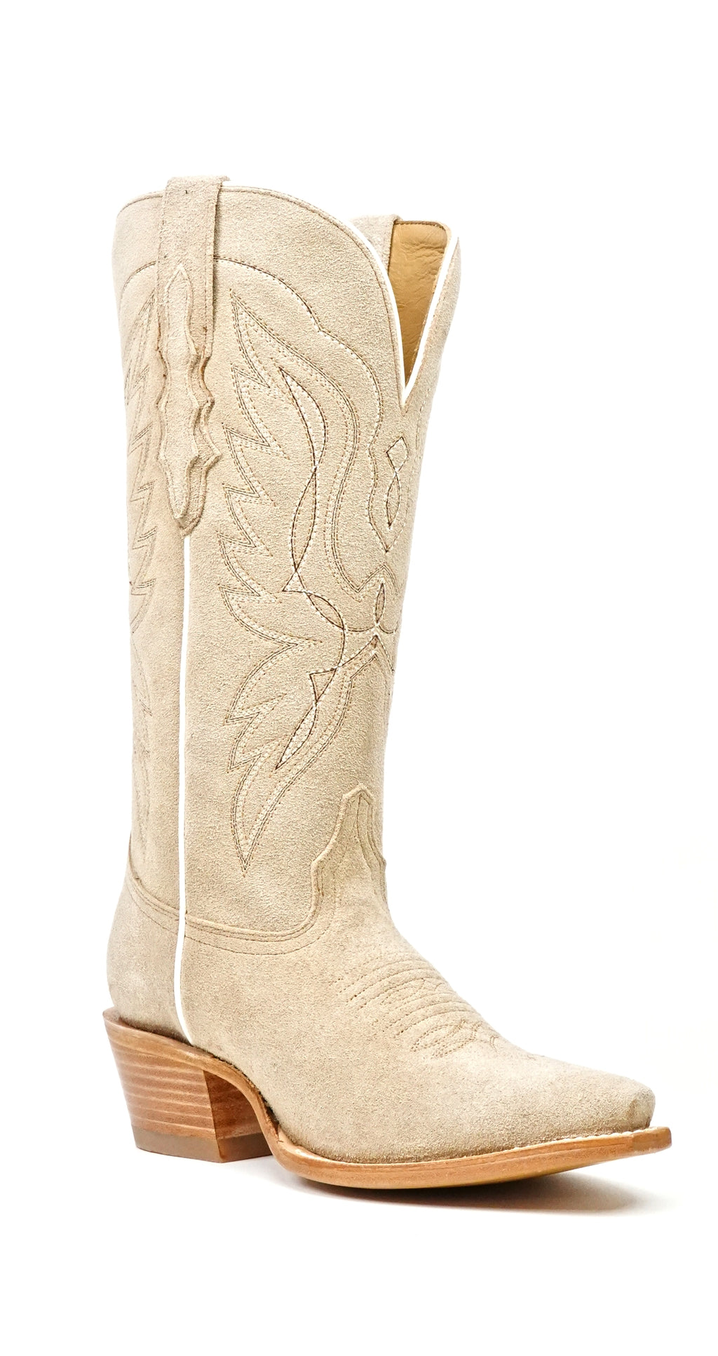 Miranda Suede Khaki Suela de Cuero - Caña Media - Punta de Recorte