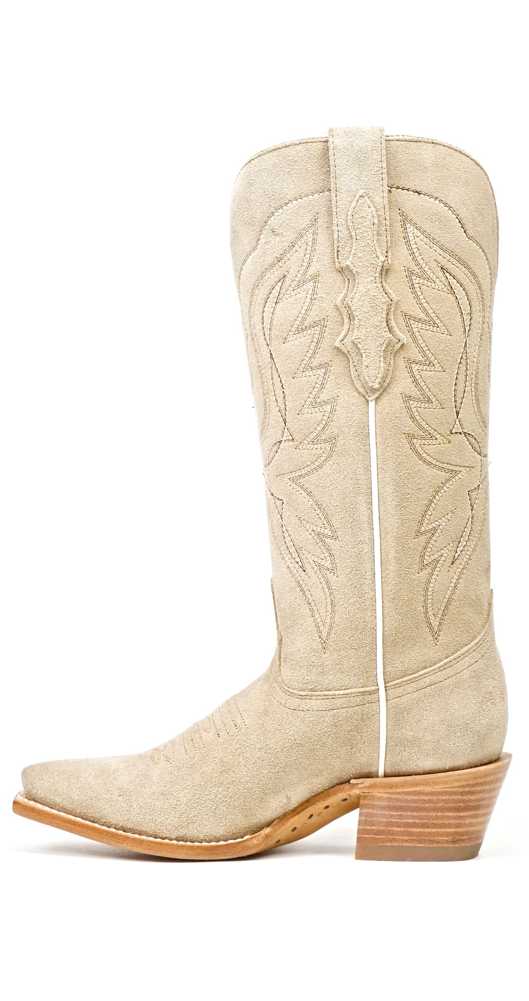 Miranda Suede Khaki Suela de Cuero - Caña Media - Punta de Recorte