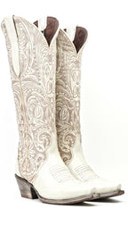 Botas altas Cavalier color crema de caña alta - Punta fina (E839)