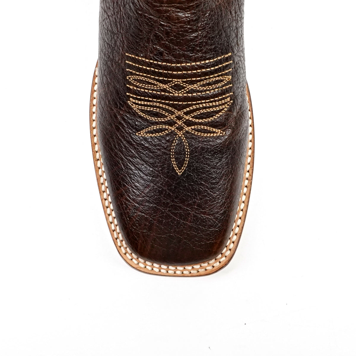 Shrunken Calf Brown Cowboy Boots - Square Toe (TS083)