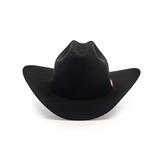 The 500X Superior Black is a classic black cowboy hat, featuring a wide brim and high crown, epitomizing premium Western headwear against a white background.