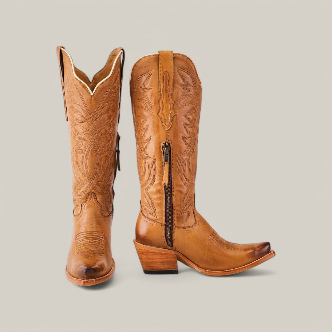Kellie Clayton Gold Leather Sole - Caña alta - Punta afilada