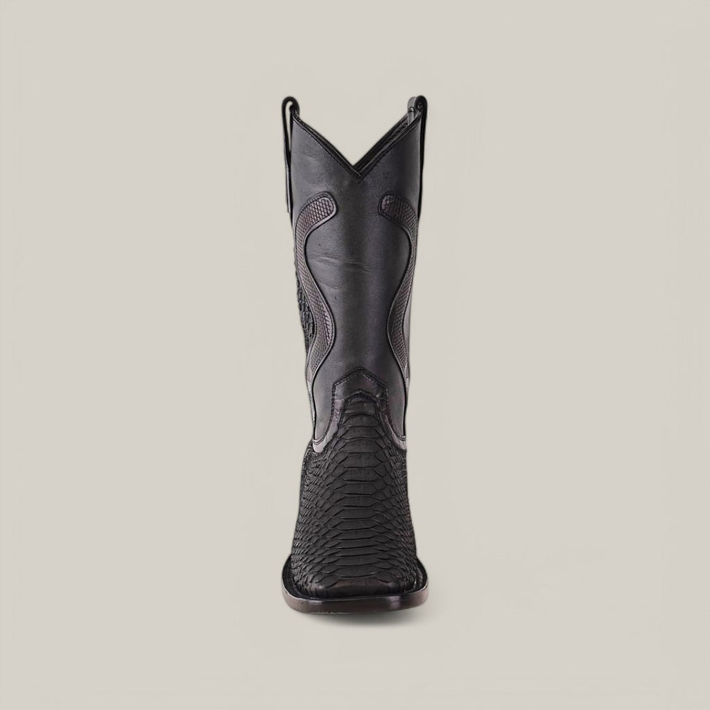 Pitón exótico - Diamante - Negro mate - Punta cuadrada