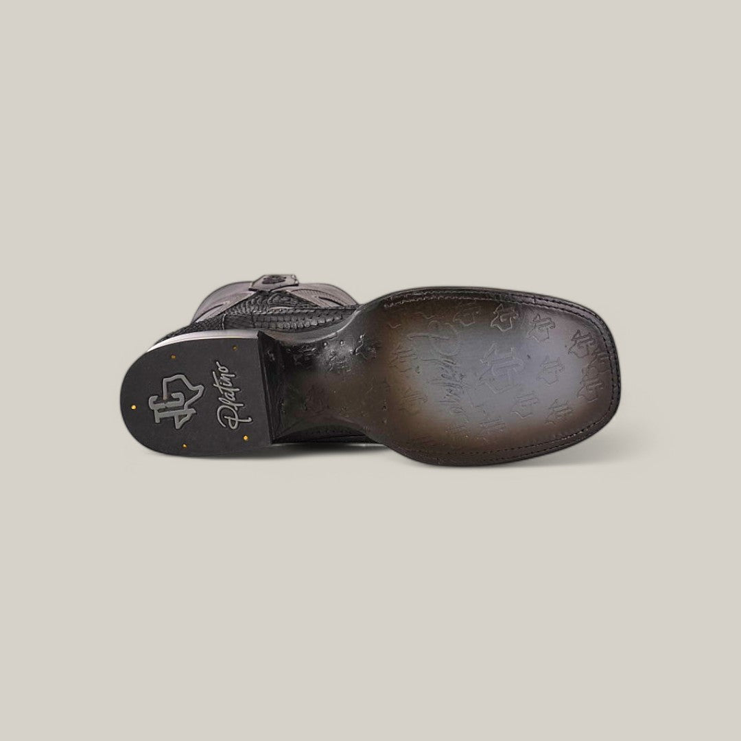 Pitón exótico - Diamante - Negro mate - Punta cuadrada