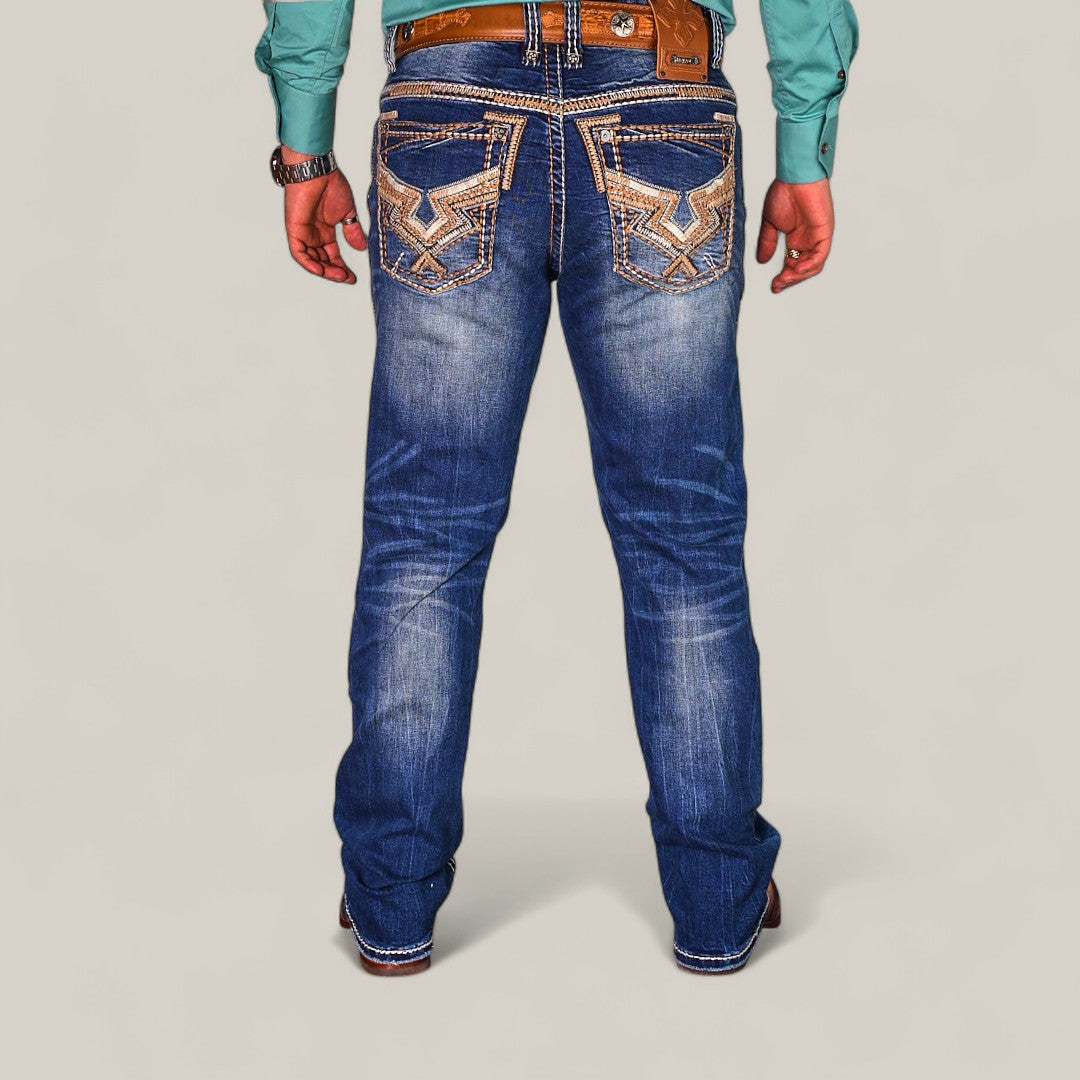 Mens Western Embroidered Jean - AM2281