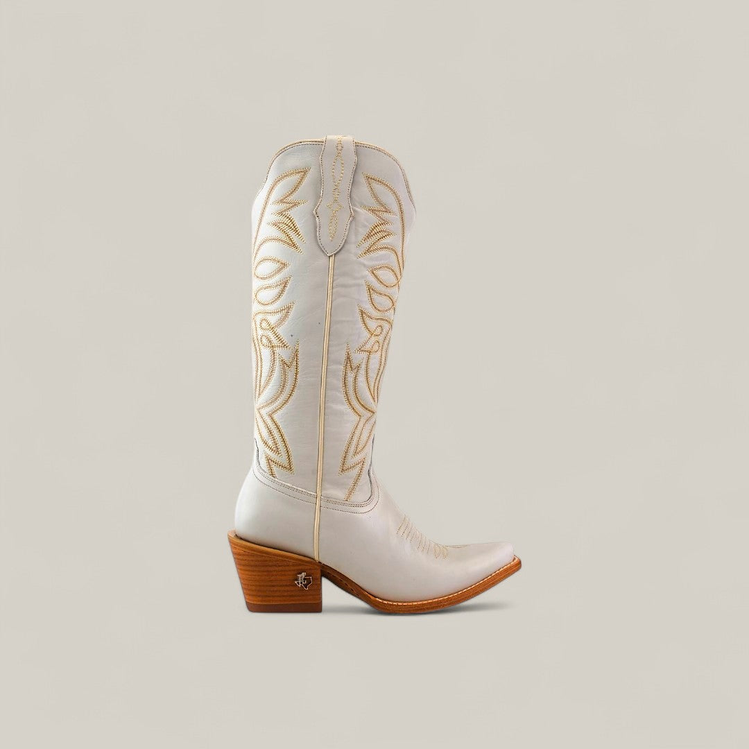 Kellie Frost White Lether Sole - Tall Shaft - Snip Toe