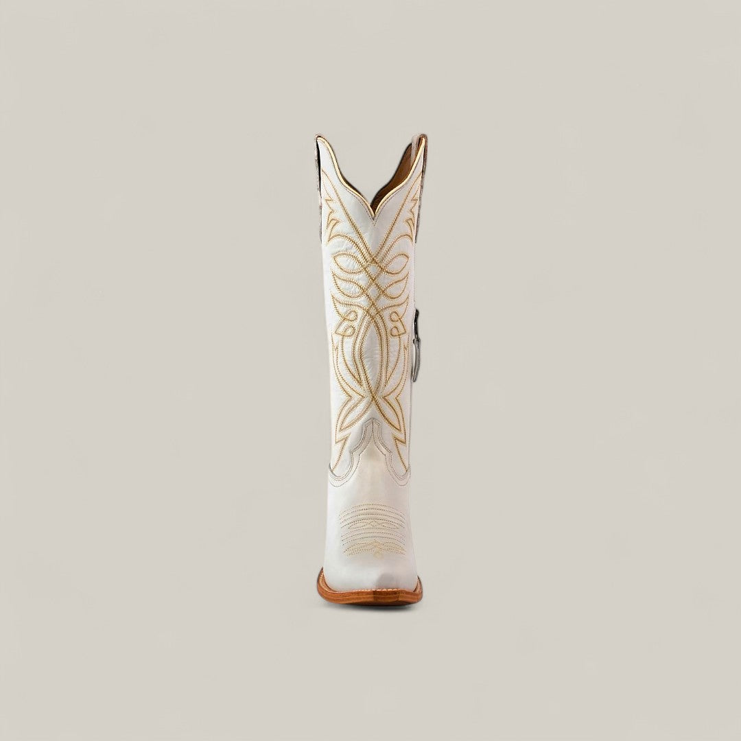 Kellie Frost White Lether Sole - Tall Shaft - Snip Toe