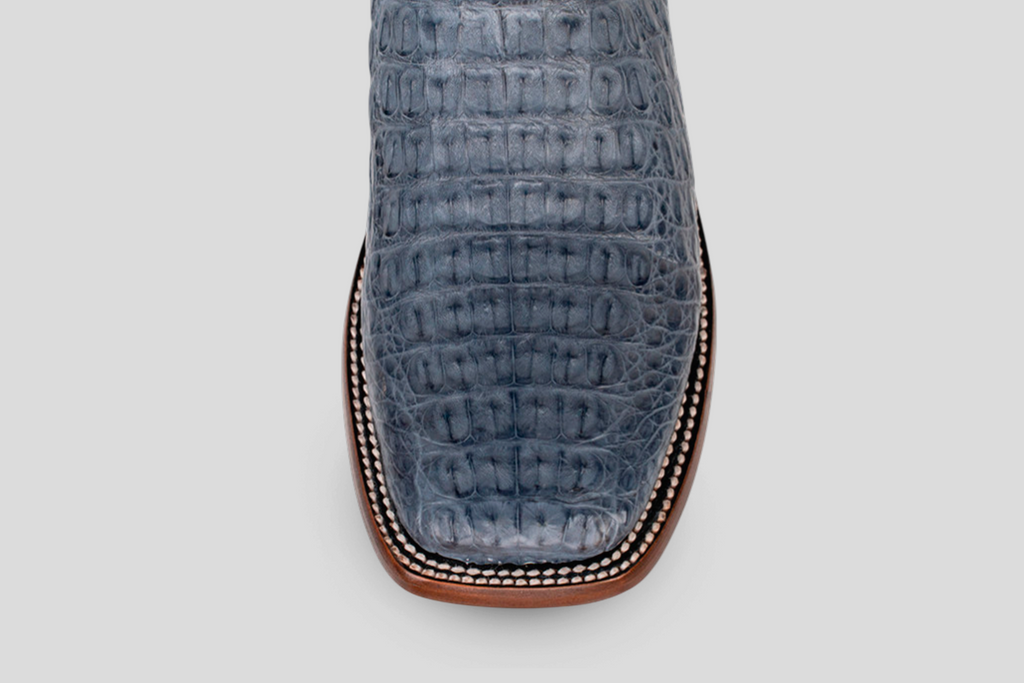 Ranger Caiman Hornback Boots - Denim Blue - Square Toe