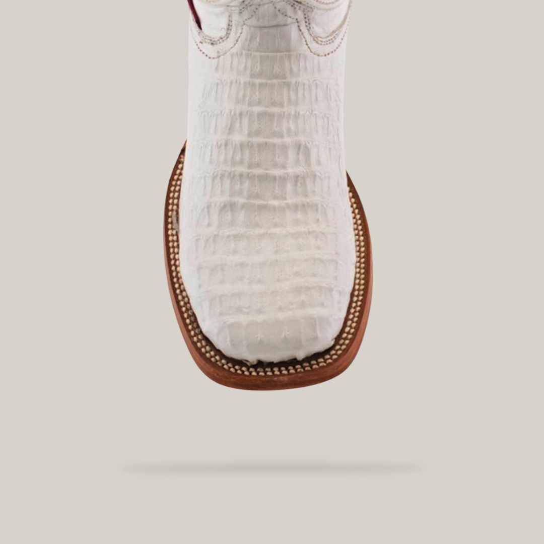 Rhodes HornBack - White - Square Toe – Gomez Western Wear