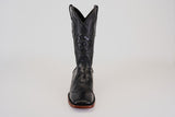 Exotic American Alligator Belly Tail  - Black - Square Toe