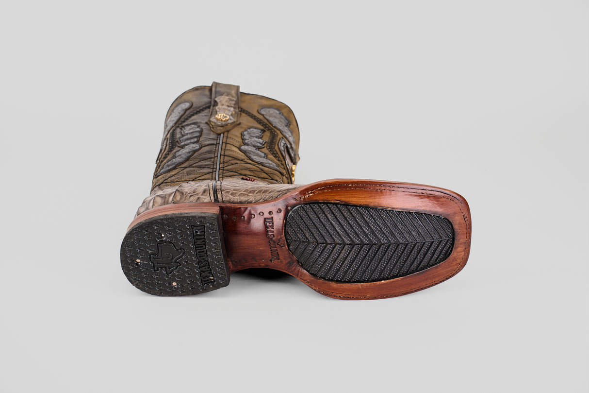 Exotic American Alligator Head - Gray - Square Toe