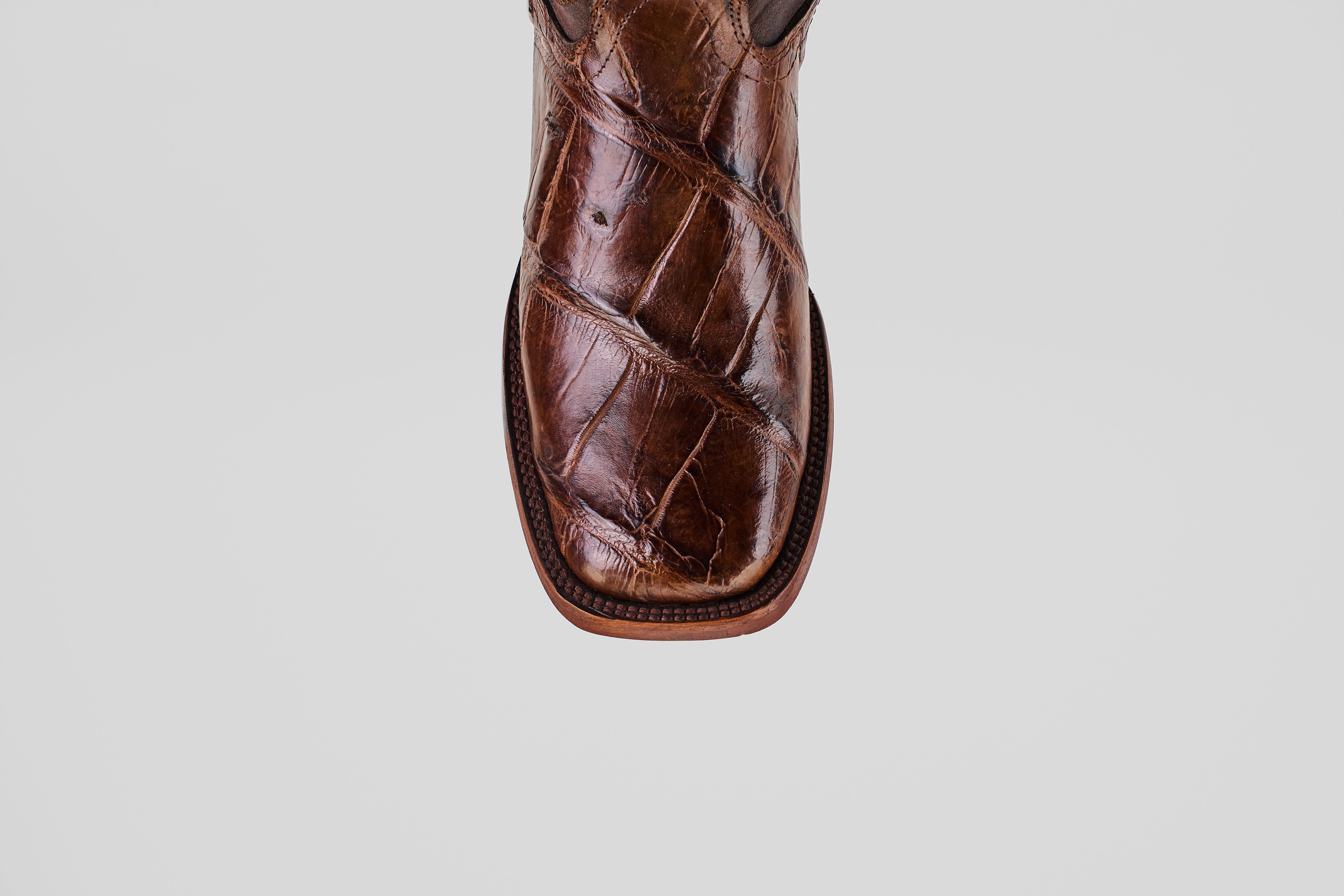 James Alligator Hornback Boots - Tobacco - Square Toe (LG10
