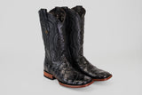 Exotic American Alligator Hornback - Black - Square Toe