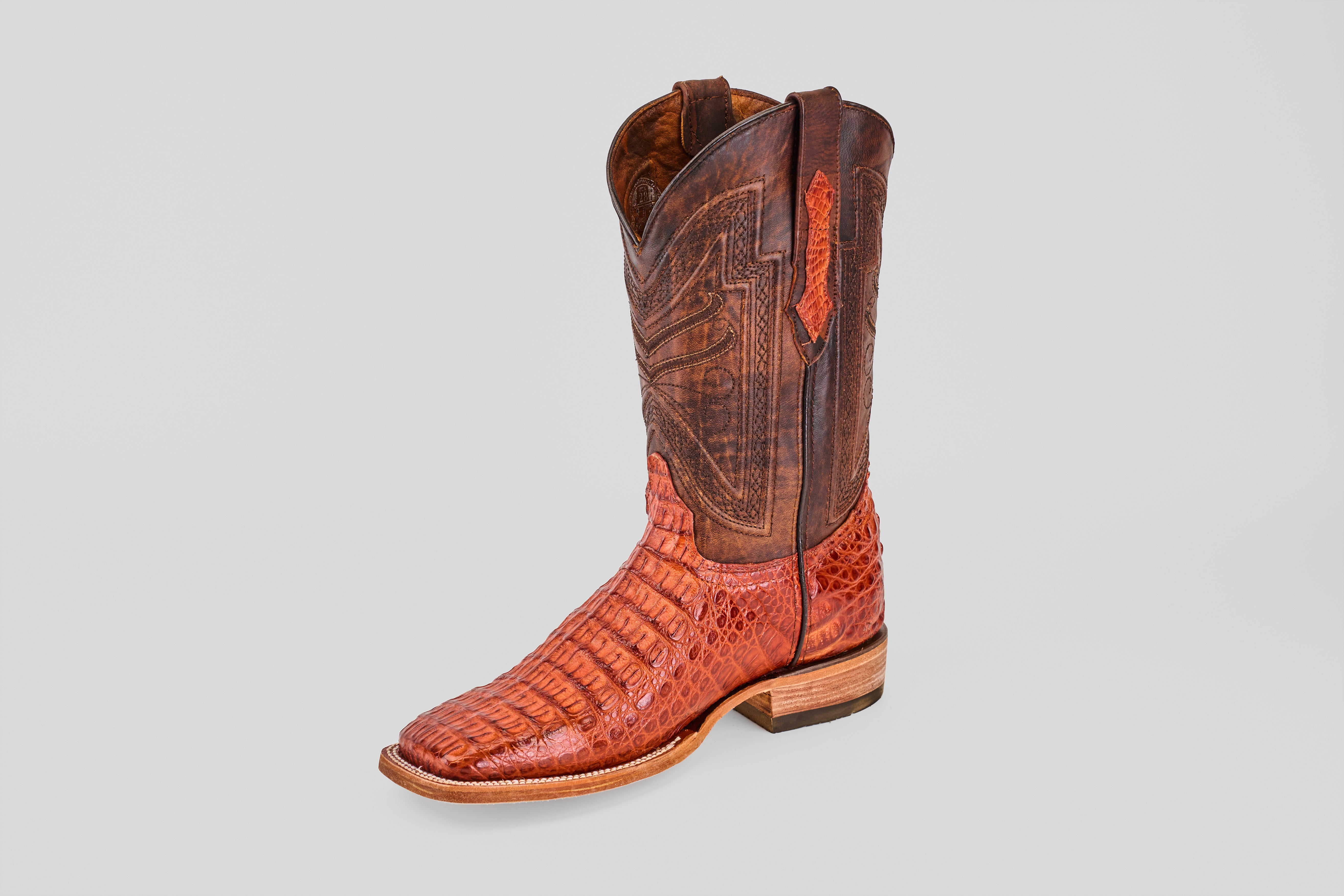 Rhodes Caiman Hornback Boots - Brandy - Square Toe (LM10) – Gomez