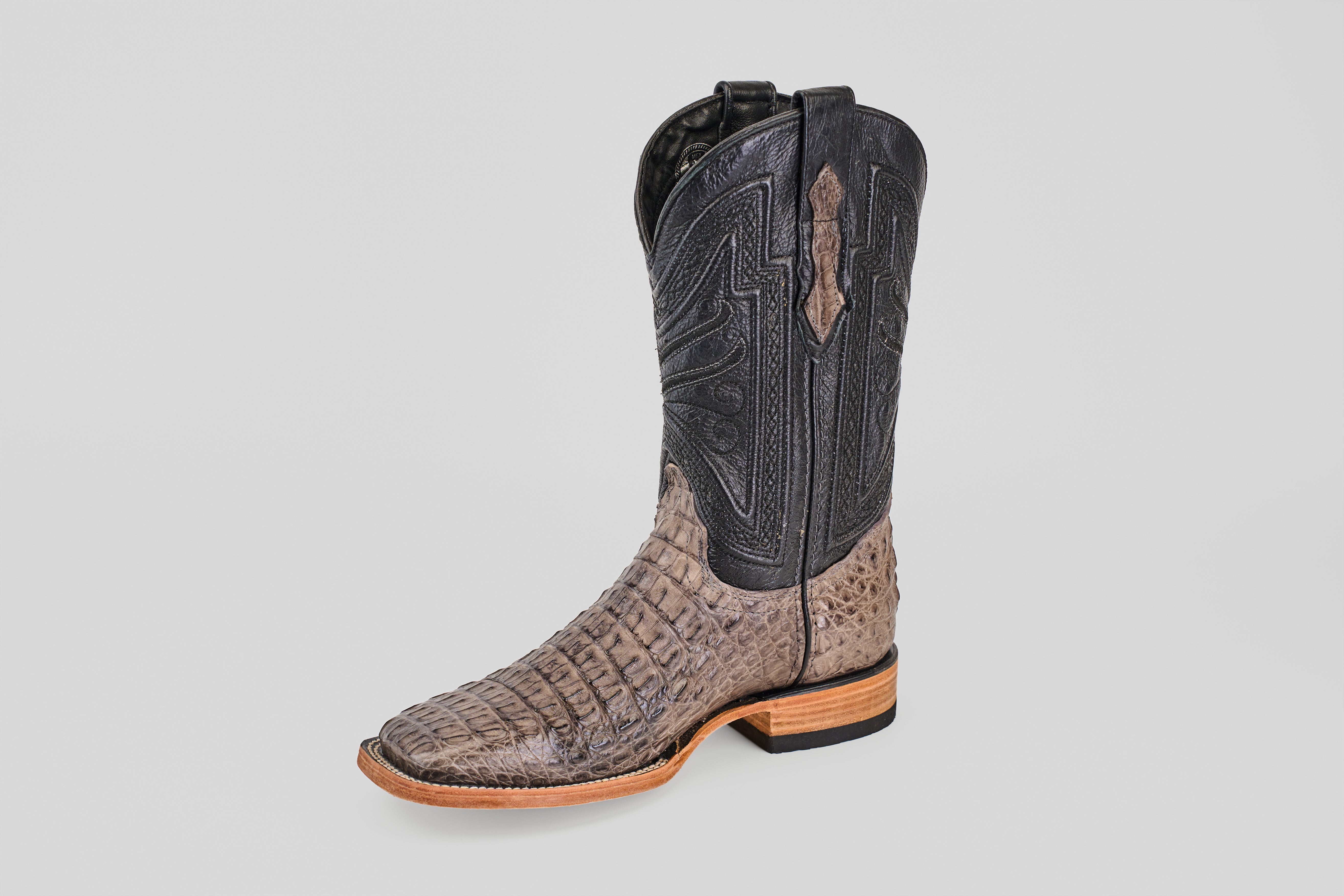 Rhodes Caiman Hornback Boots - Serpentine - Square Toe (LM10