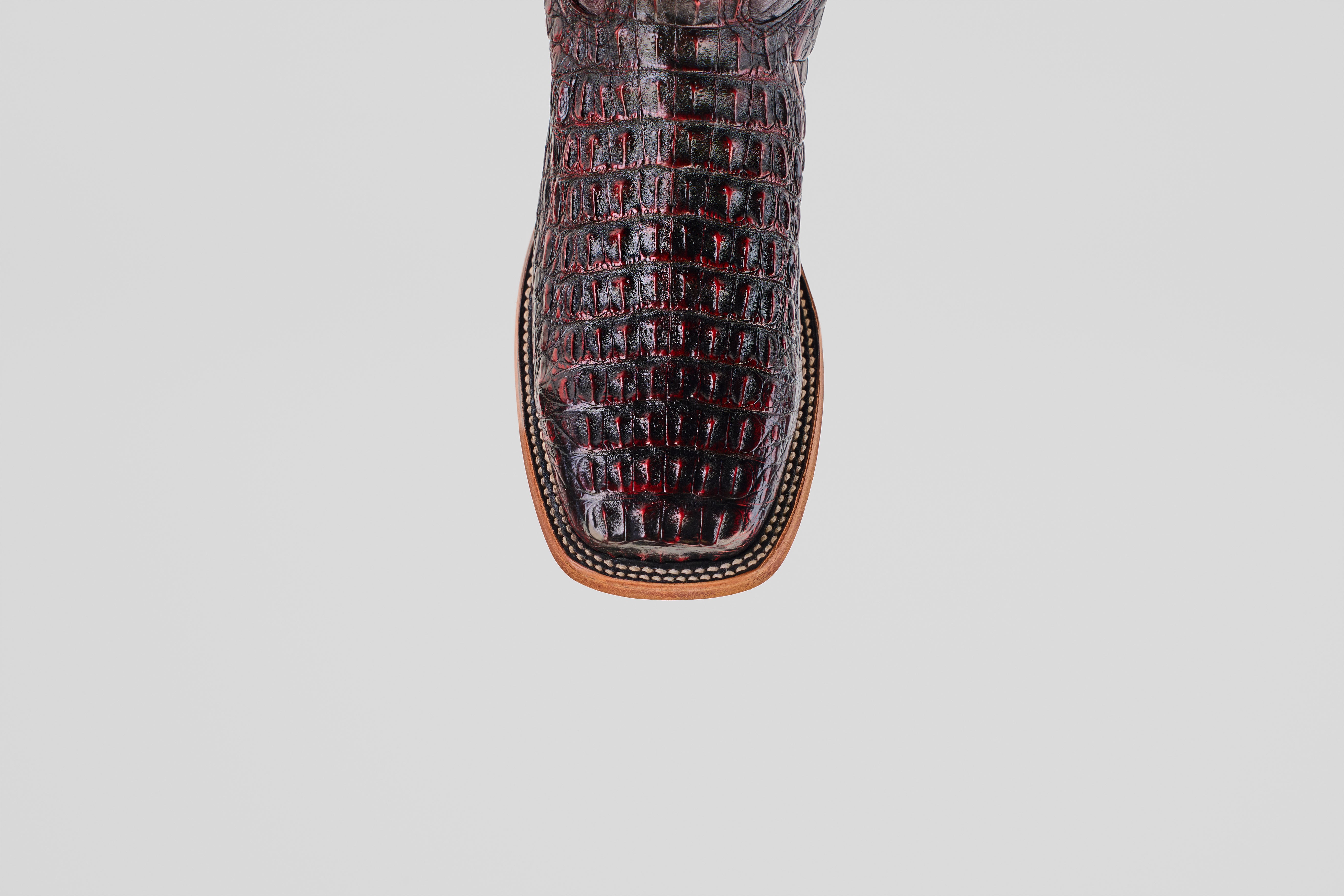 Exotic Caiman Hornback Cowboy Boots for Men – Rhodes Black Cherry