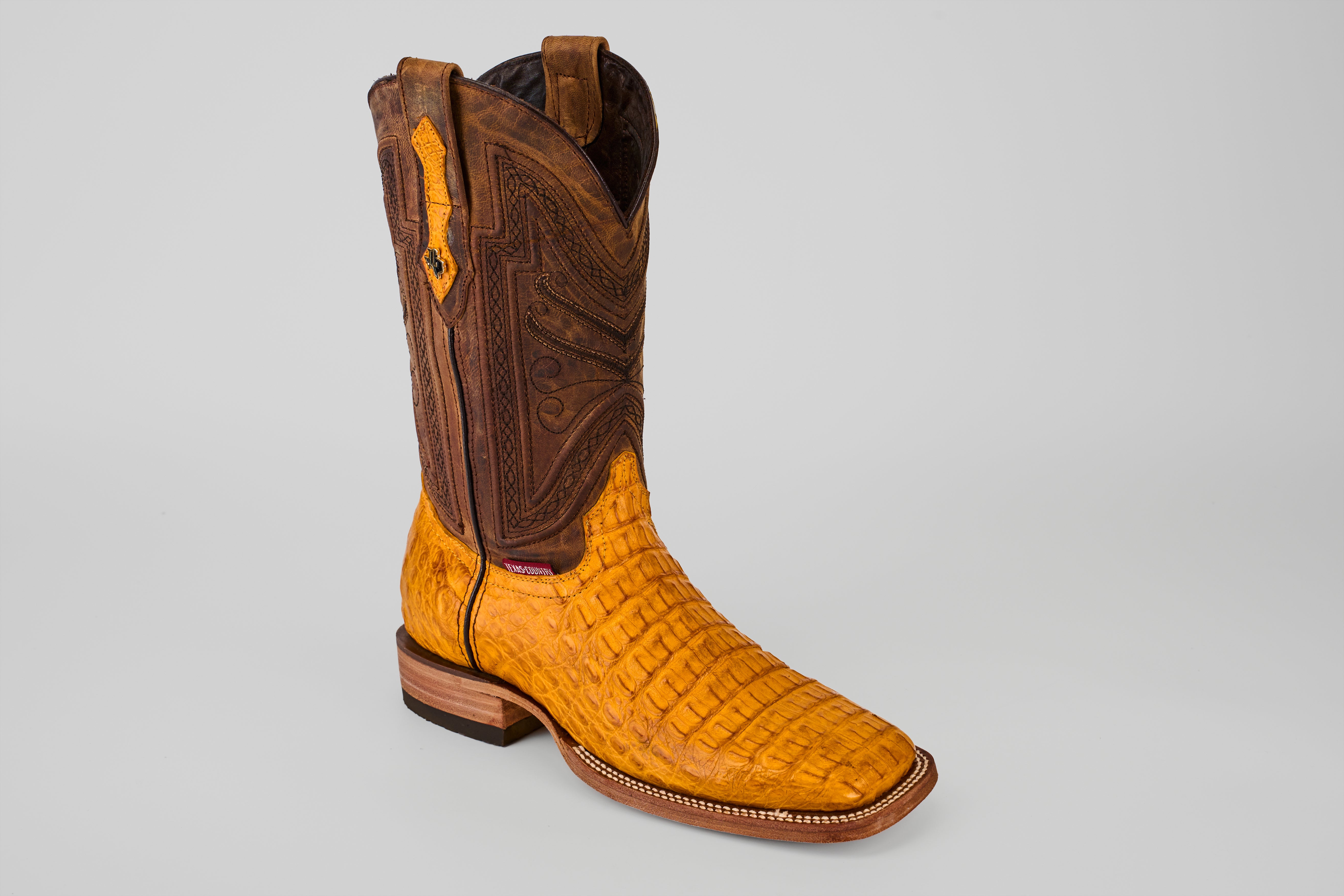Rhodes Caiman Hornback Boots - Buttercup - Square Toe (LM10