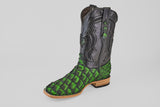 Exotic Pirarucu Fish - Swamp Green - Square Toe