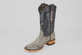Exotic Full Quilt Ostrich - Nicotine  - Square Toe